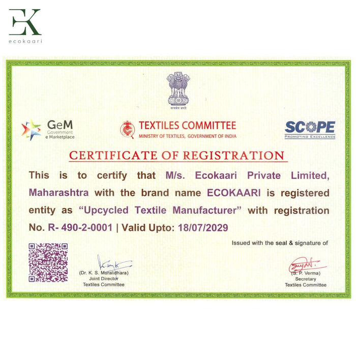 EcoKaari – Certified by the Ministry of Textiles, Government of India