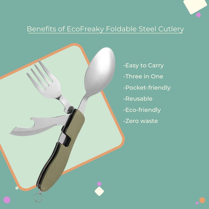 EcoFreaky Foldable Stainless Steel Cutlery