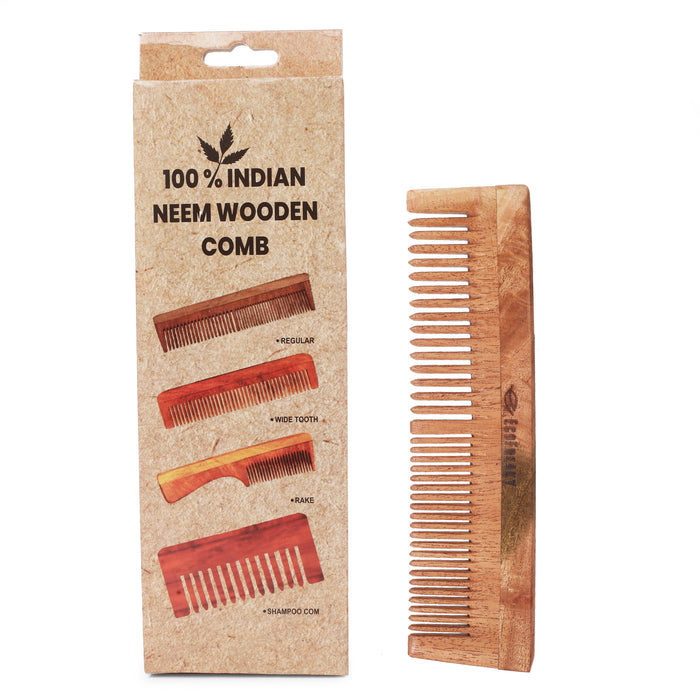 EcoFreaky Pure Neem Wood Comb | Antibacterial wooden comb