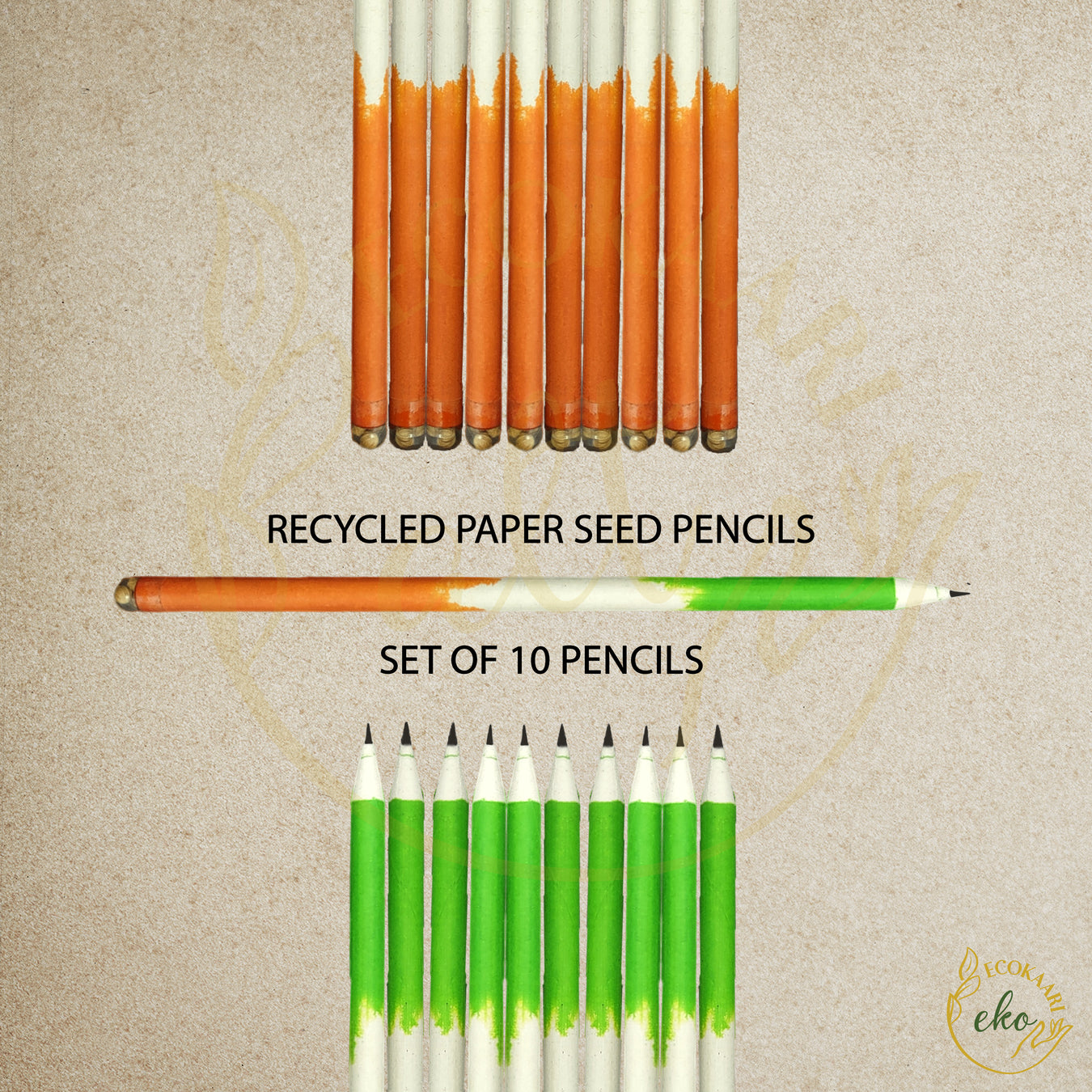 Tri-Colour Seed Pencils (Set of 10)