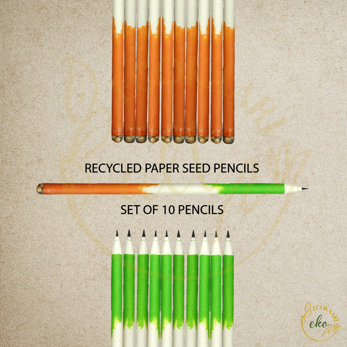 Tri-Colour Plantable Seed Pencils (Set of 10)